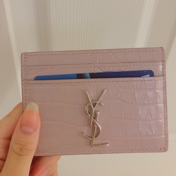 ysl card holder crocodile